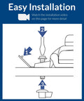 Diagram showing easy top hinges install for Eljer Emblem Round Toilet Seat White Plastic Durable Comfort Fit For Eljer Emblem Toilets.