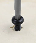 Close-up of Trusted Shop Gear 100 Pack 10 X 1 Inch Black 304 Stainless Steel Security Torx Pan Head Sheet Metal Screw being installed.