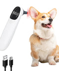Non Contact Ear Thermometer For Pets Fast Clinically Accurate Infrared Ear Temp Tool For Cats And Dogs With Easy Hair Removal For Quick Fur Baby Health Checks Warranty Included Must Have Pet Care Supply, white with dog