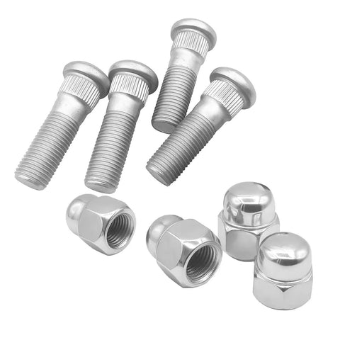 8 Piece M12x1.25 Wheel Hub Bolt Stud And Nut Set For Cars Steel Chrome Lug Kit With Lug Nuts Replacement OEM 28171AJ000 28365FE001