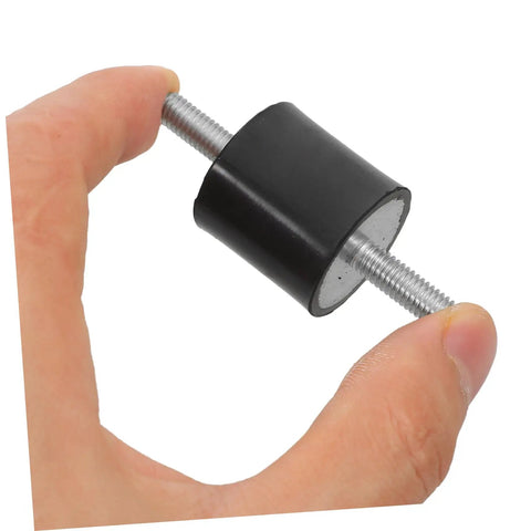 4 Pack 25x25mm Rubber Vibration Isolator Mounts With M6x19mm Studs For Fitness Gear And Machinery Noise Reduction, Shock Absorbers, Easy Install Vibration Control close-up in hand