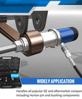 Heavy Duty Front Leaf Spring Pin And Bushing Service Set With Hydraulic Press Tool for rig suspension upgrade close-up view.
