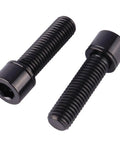 Ultra Lightweight Titanium M7 Bolt 25mm Allen Head With Washers For Bicycle Screws Pack Of 4 Black Corrosion Resistant