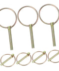Heavy Duty Lynch Pin Set With Rings Spring Loaded Iron Fasteners For Trailers Trucks And Lawn Mowers Shaft Locking Pin Assortment Kit 8 Pieces Built To Take A Beating Dirt Resistant Mower Pin, 8 pcs