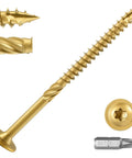 Built Like A Tank Heavy Duty Lag Screws 14 X 4 Inch Pack Of 28 showing a Torx washer head and T30 driver bit.