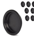 8 Pack Black Closet Door Finger Pulls 1-3/4 Inch Diameter Opening Fits 3/8 Inch Depth Easy Snap In Installation For Bypass Sliding Doors