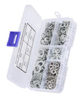 Galvanized Serrated Lock Washer Assortment Kit 700 Pcs Toothed Split Washers M3 M4 M5 M6 M8 For Electrical Automotive Marine Use Stays Put Under Vibration, plastic case open