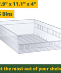 Heavy Duty Commercial Wire Utility Shelf 18 X 36 X 74 Inches With Fifteen Clear Bins, clear storage bin 17.9x11.1x4 inches.