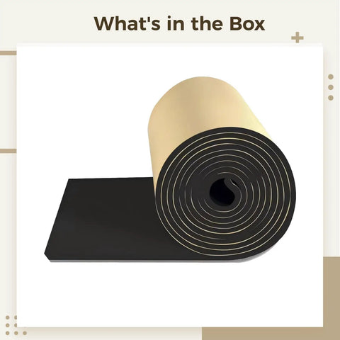 Heavy Duty Noise Canceling Foam Wall Shields With Grip Tight Adhesive Tape For Doors Corners And Garage Spots To Mute Loud Echoes And Keep Your Home Studio Clean in a rolled form.