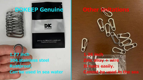 10 Pack 1.77 Inch Stainless Steel Clip Spring Snap Hooks EDC Mini Carabiners Quick Release For Outdoor Keychains comparison