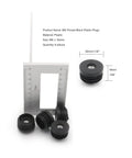 Six Pack Round Tube Plugs With M8 Thread Black Plastic Furniture Leg End Caps 30mm Diameter next to measuring tool