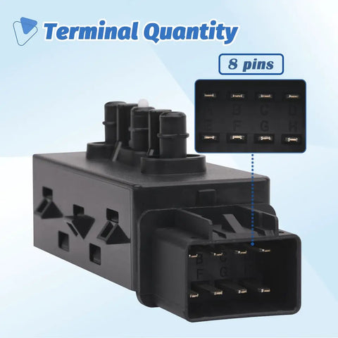 Front Left Driver Side 6 Way Power Seat Adjustment Switch Easy Install Replacement For 2004 2013 Chevy Silverado GMC Sierra Yukon Cadillac Buick Models 12451495 SW5162 1S7614, 8-pin shown