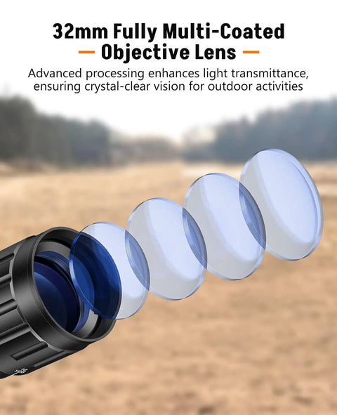 32mm multi-coated lens of 3-9x32 AO Rifle Scope With R4 Reticle And 20mm Mounts demonstrating light transmission capability