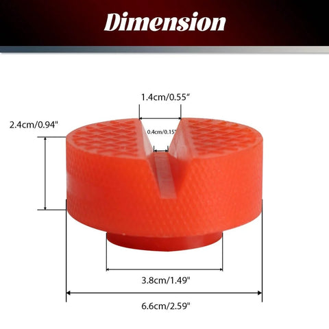 Beefy Heavy Duty Polyethylene Jack Pad Set For Trolley Floor Jacks, Disk Pad Adapter, dimensions shown on side view