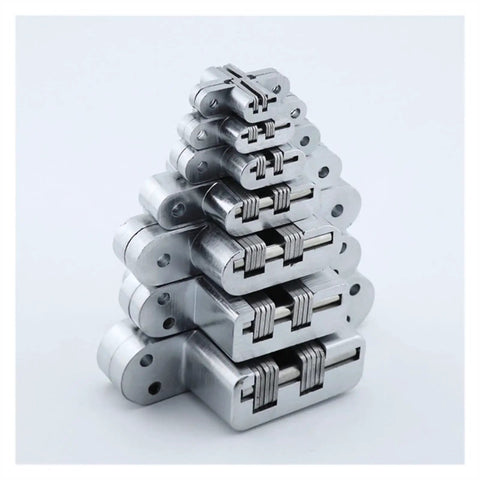 Rock Solid Heavy Duty Concealed Cabinet Hinges stacked view showing zinc alloy material for smooth folding door action.