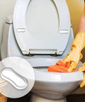 Clear Silicone Toilet Seat Bumpers Replacement Kit for Bidet Attachments with adhesive shown in use on toilet seat