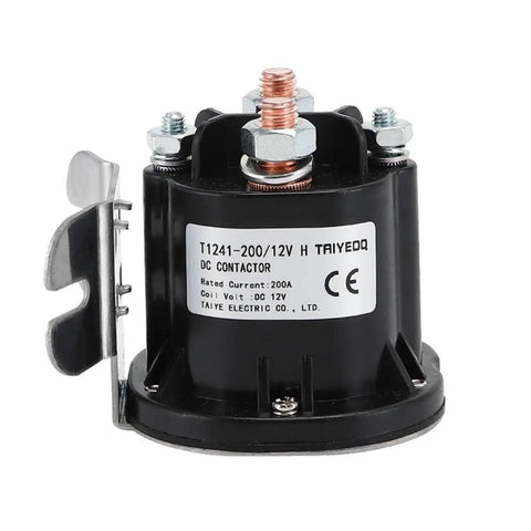 Heavy Duty 200A Electric Stacker Forklift Tail Switch Relay Oil Pump Start Contactor DC Motor Starter T1241-200 close-up view.