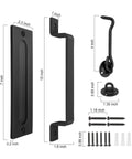 Go To Barn Door Handles Matte Black Easy To Install Heavy Duty Flush Pull And Lock Latch Built From Solid Steel With Powder Coat Finish