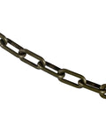 Heavy Grade Plastic Barrier Chain In Khaki Gold, 1.5 Inch Tough Links, 500 Foot Long Coiled Rope close-up view of links