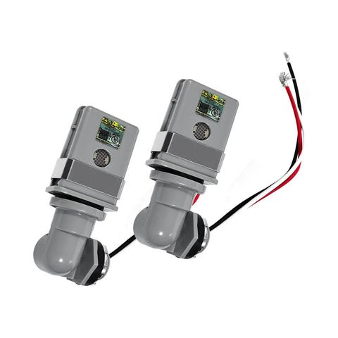 Two Pack Outdoor Dusk To Dawn Photocell Sensor Switch For 120V AC Lighting Auto On At Low Light Off At Bright 1000W Max