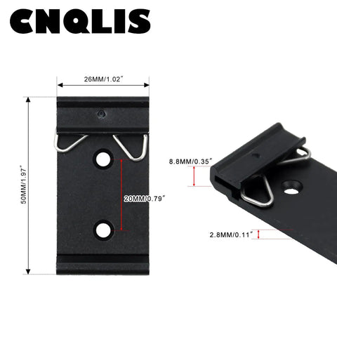 Din Rail Mount Clip 1.02 Inch Wide Universal Snap In Bracket 10 Pack Black Aluminum Alloy Relay Clip For 35mm DIN Rails