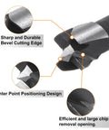 Close-up of High Speed Steel Forstner Drill Bits 5/16 Inch 8mm showing sharp bevel cutting edge and center point positioning design.