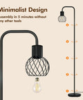 Industrial LED Floor Lamp Tall Standing Light With 6W Bulb Foot Switch No Fuss Easy Setup Metal Modern Floor Lamp For Living Room