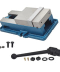 Industrial Precision Mill Vise With Rock Solid Clamping Force And Tough As Nails Cast Iron Jaws For Heavy Duty Milling Drilling And Machine Shop Projects with accessories