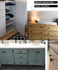 50 Pack Black Cabinet Pulls 3 Inch Center to Center T Pull Drawer Handles With Easy Install in kitchen and bathroom settings