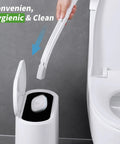 Disposable Toilet Brush With Holder For Deep Clean Toilet Bowl, 14 Refills Included, Hygienic Bathroom Maintenance