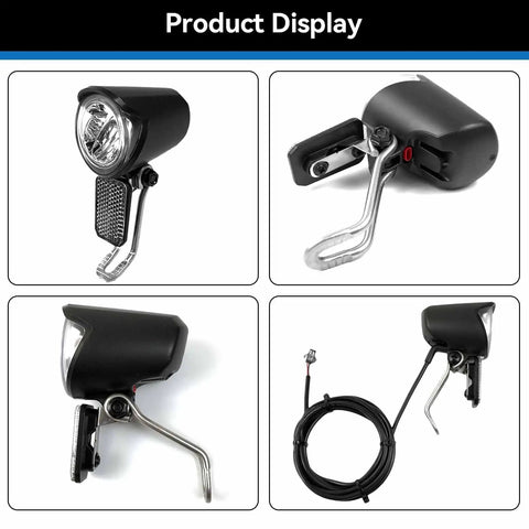 Ultra Bright Front Bike Headlight For Night Riding On 6 To 60V Electric Bikes Waterproof LED Front Light With SM Plug