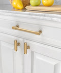 Kitchen view of 10 Pack 5 Inch Champagne Bronze Cabinet Pulls Knurled Handles For Cabinets And Drawers 128 Mm Hole Centers Durable Solid Metal