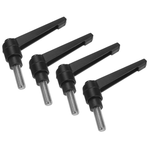 4 Pieces Clamping Lever Handles M8 x 20mm Threaded Male Stud Stainless Steel 304 Adjustable Locking Quick Release with Black Finish
