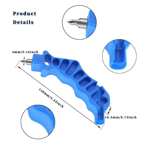 2-In-1 Drip Irrigation Hole Punch And Fitting Insertion Tool Kit with durable blue handle and dimensions