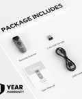 Portable Bluetooth 2D And 1D Barcode Scanner Mini Wireless Handy Reader With 2.4G USB Connection, USB cable, and manual