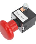 Heavy Duty Metal Emergency Stop Push Button Switch For Electric Forklift And Stacker With Instant Shut Off rated at DC-80 volts, 125 amps.