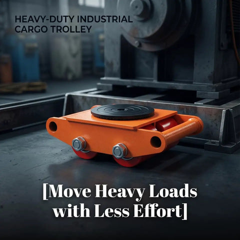 4 Pack Heavy Duty Industrial Machinery Skates Dollies With 6000 Kg Capacity Moving Pulleys Orange Carbon Steel Rollers