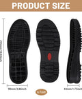 Replacement Rubber Full Outsole For Leather Shoes Non Slip Wear Resistant Black 1 Pair Size 9.8cm Wide 25.5cm Long 4.4cm Thick