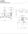 Diagram of French Country Widespread Lavatory Faucet With Pop Up Drain In Brushed Nickel No Fuss Easy Install Adjustable 8 To 16 Inch