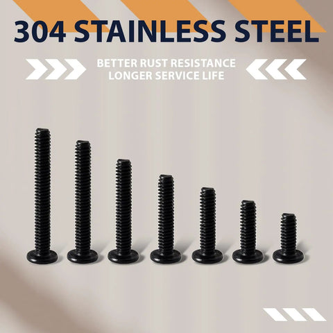 Rock Solid 1/4 20 X 1 Flat Head Hex Socket Cap Screws and Bolts Made From Genuine 304 Stainless Steel with Black Oxide Coating