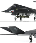 Close-up of One Seventy Two Scale F117 Nighthawk Stealth Fighter Jet Model Kit With Diecast Metal Display Stand Collectible US Air Force Plane For Adults And Hobbyists Edwards AFB Edition Epic Gift For Aviation Fans And Model Builders