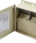 Beefy Outdoor Timer Enclosure T10000R Heavy Duty Type 3R 12x12x4.5 Beige Powder Coat with open hinged door and lockable hasp