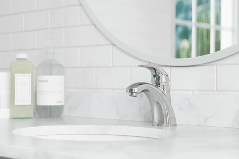 Parisa Single Handle Bathroom Sink Faucet Polished Chrome One Hole Vanity Tap with Push and Seal Drain No Fuss WaterSense