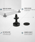 Adjustable Threaded Leveling Foot for Cabinets and Furniture, Three Eighths by Sixteen Threaded Stud, Carbon Steel Stabilizer
