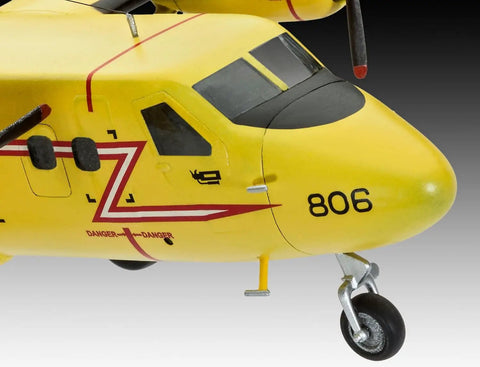 Close-up of DHC 6 Twin Otter Model Kit Non Riding Toy Aircraft in multi-color finish, showing nose and landing gear details.