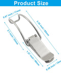 Beefy 4 Pack Spring Loaded Toggle Hasp Latch Set 87mm 3 Point 42 Inch 304 Stainless Steel with labeled dimensions view