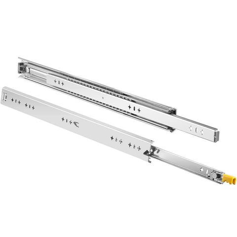 Heavy Duty 30 Inch Drawer Slides With Locking Mechanism, Side Mount Ball Bearing, 3 Fold Full Extension, 250 Lb Load Capacity