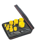 Deep Cut Hole Saw Kit Pro Grade With 11 Hole Saws And 3 Accessories For Wood Metal And Steel 2 Inch Cutting Depth High Speed Steel Teeth Durable Alloy Backing And Case Included
