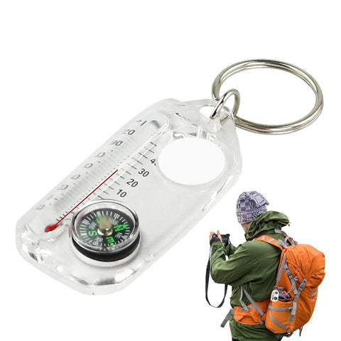 Rugged Portable Compass Keychain For Outdoors Go-To Direction Gear For Backpacking Hiking Camping And Travel Durable ABS Construction