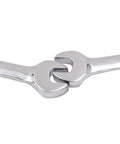 Two wrenches from the 4 Piece 13mm 12Pt Ratchet Wrench Set With 5 Degree Movement And 72 Teeth, shown intertwined